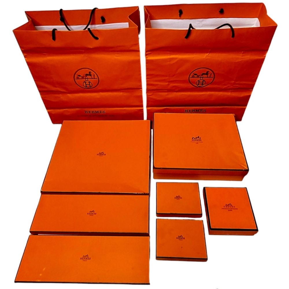HERMES Shirt Tie Wallet Gift Box / Bag Lot - Picture 1 of 5